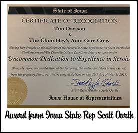 Chumbley's Auto Care | Ourth Award